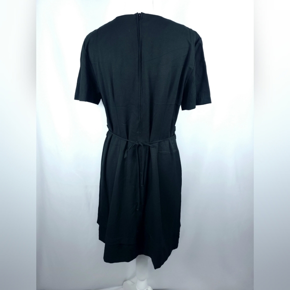 1990s Vintage Little Black Dress with Gold Details Size 12 Mini Dress - Picture 2 of 4